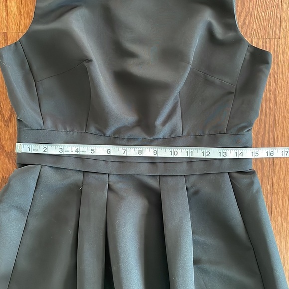 TAYLOR Fit and flare sleeveless BLACK cocktail dress zip back wide waistband 6 - Picture 11 of 13